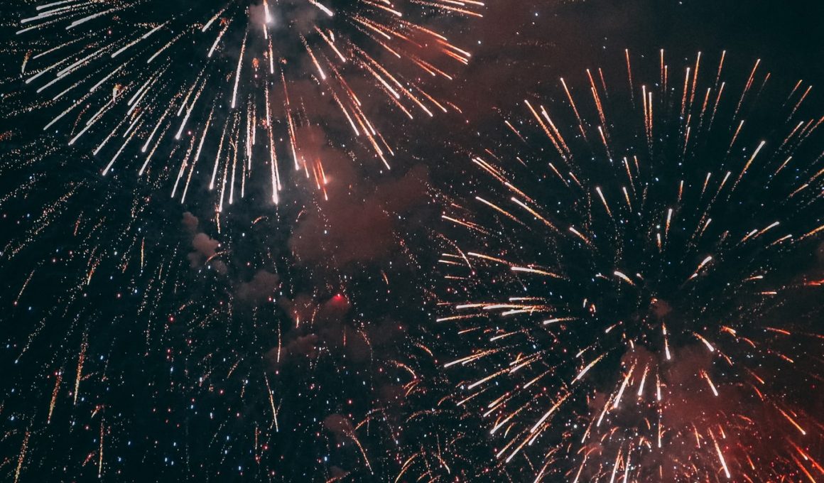 multicoloured firework display