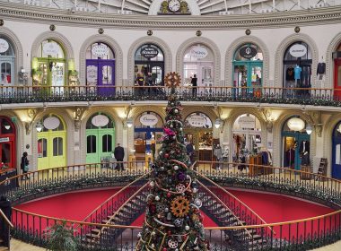 christmas tree in the middle of the corn exchange where the christmas markets will be this year