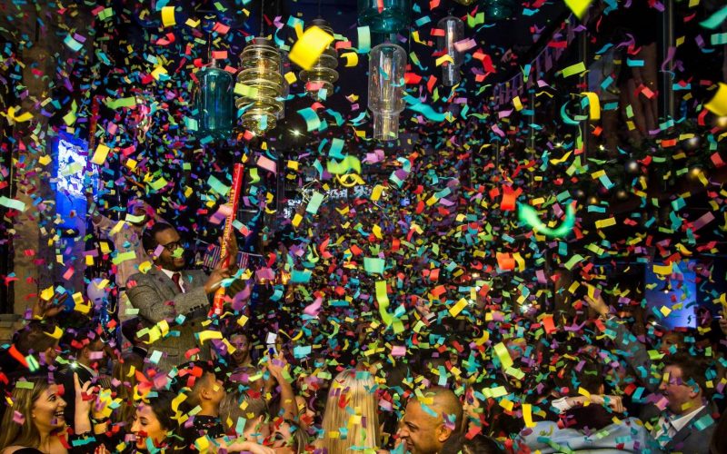 Confetti at NYE in Leeds
