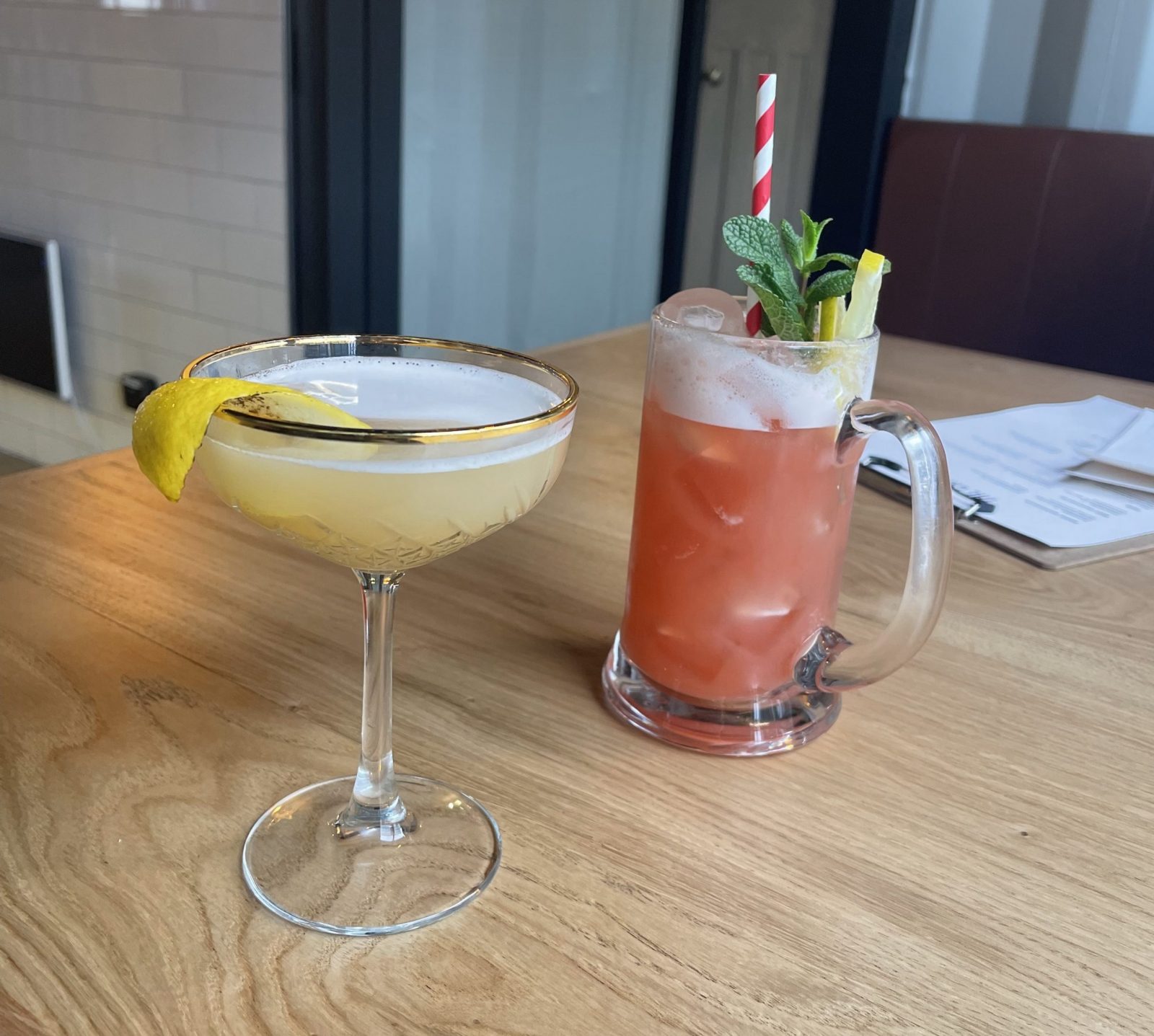 Two cocktails.