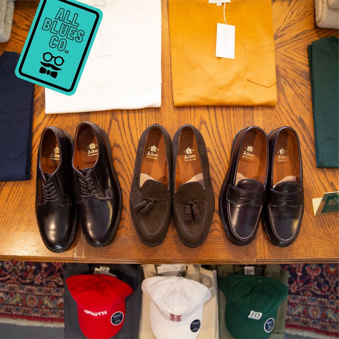 An aerial view of the shoes for sale in All Blues Co.