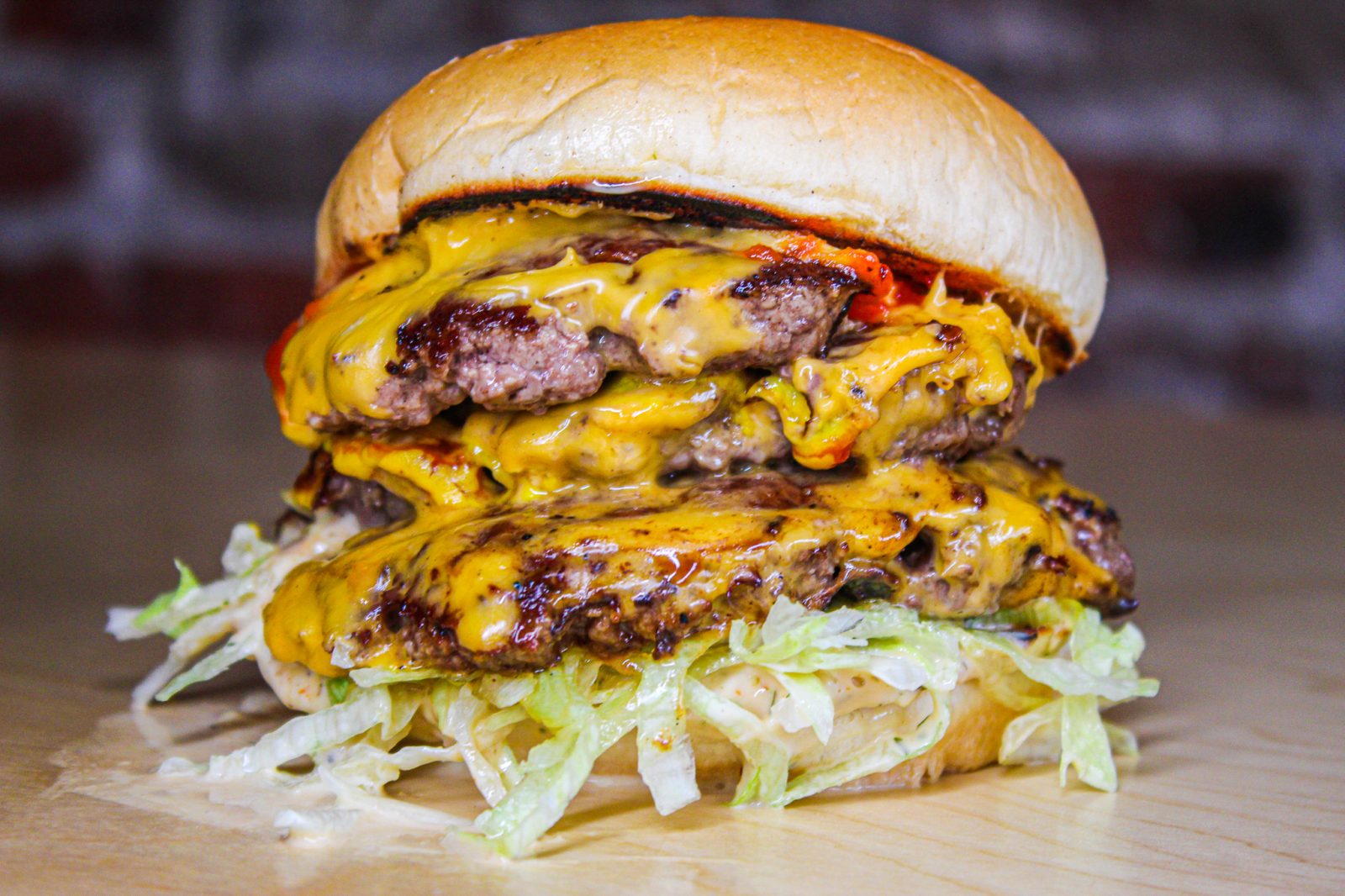 triple stack cheeseburger.