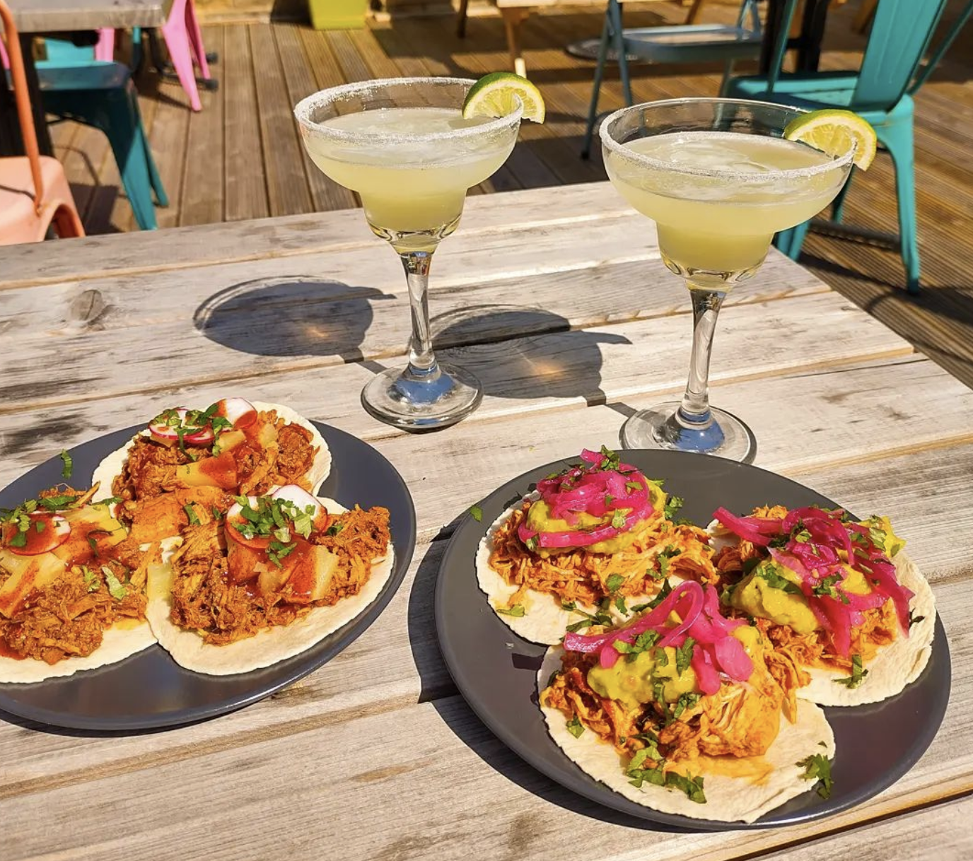 margaritas and open tacos.