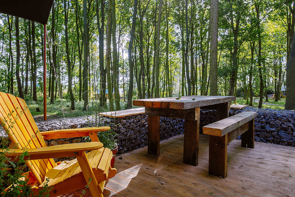 The terrace outside at the Coulter Lodge.