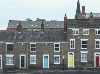 Row of town houses in the UK