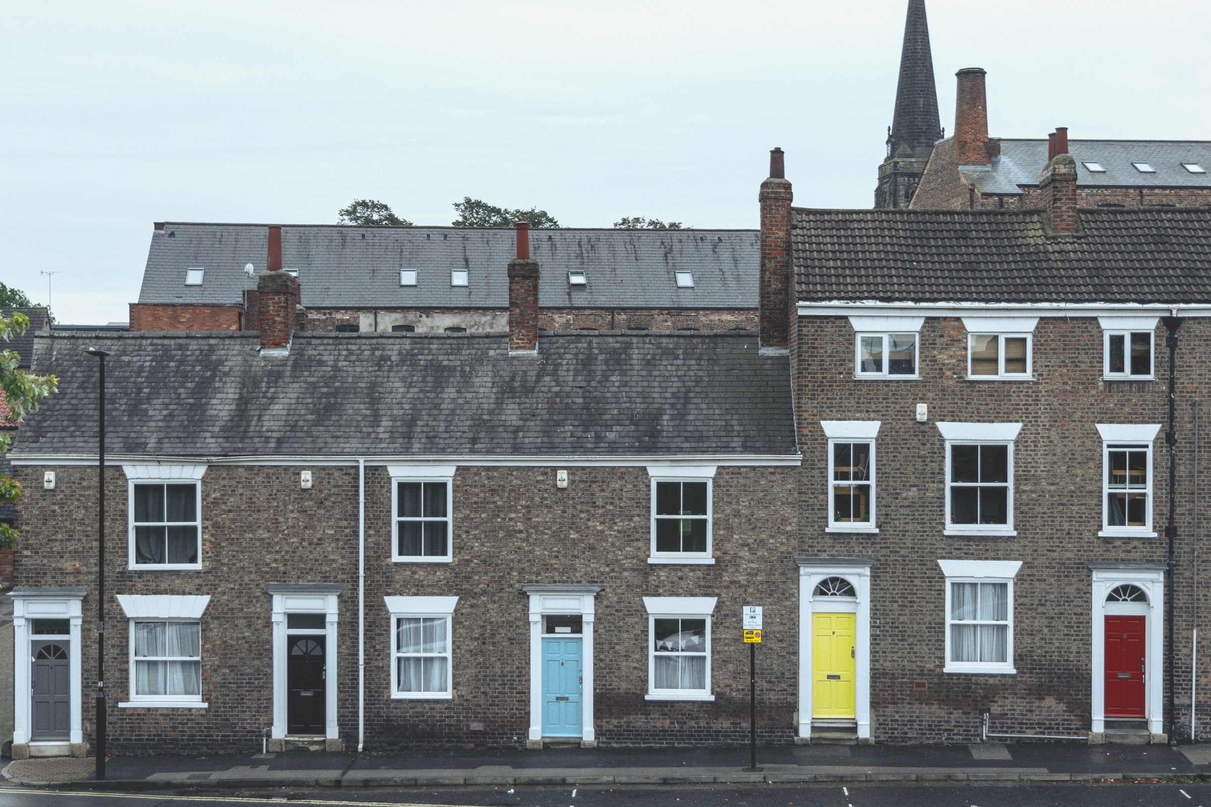 Row of town houses in the UK