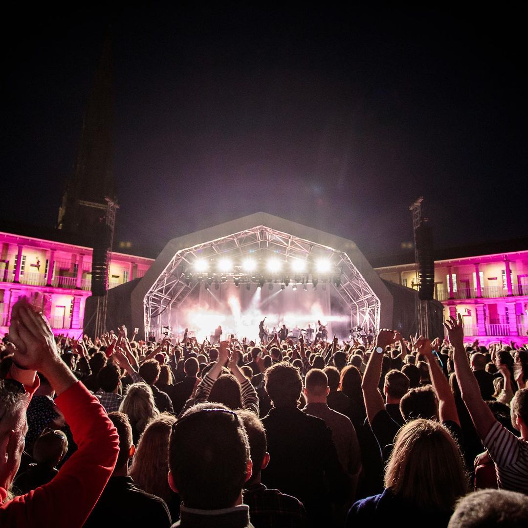 A live gig at the Piece Hall in Halifax.