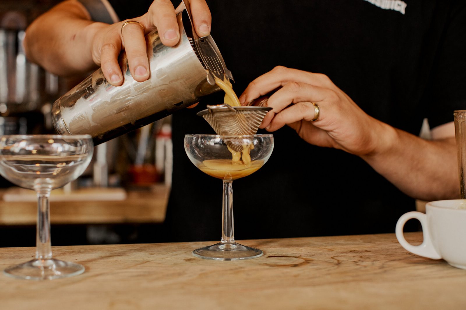 A cocktail being poured at The Brunswick.
