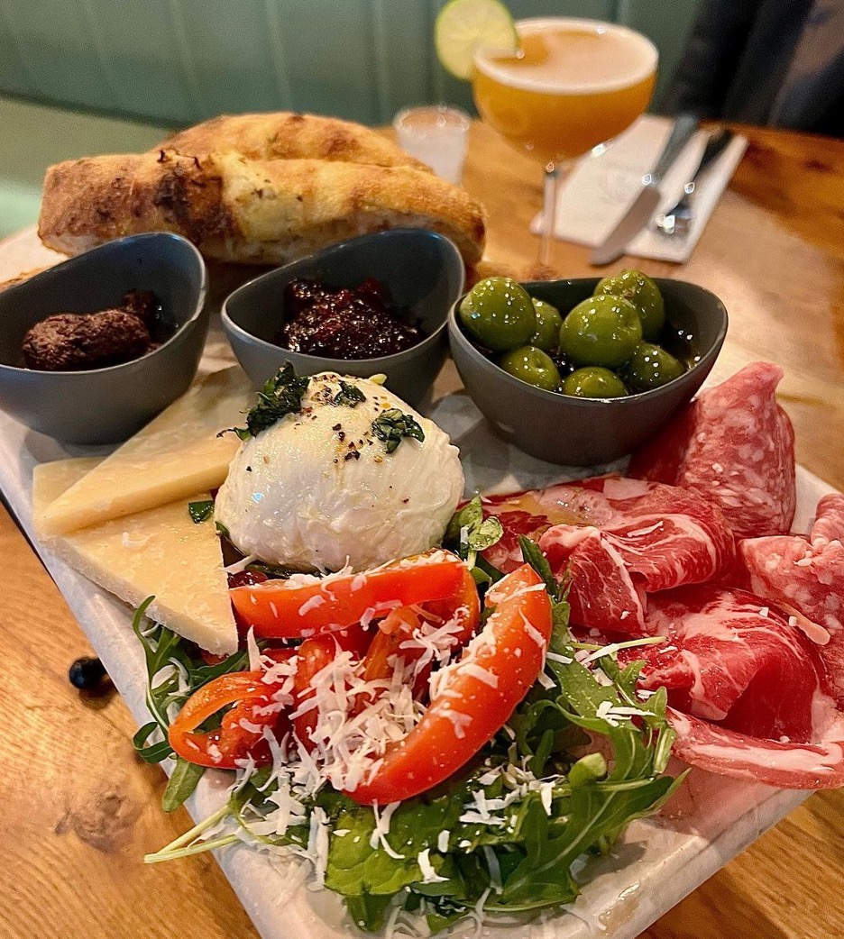 antipasti sharing board.