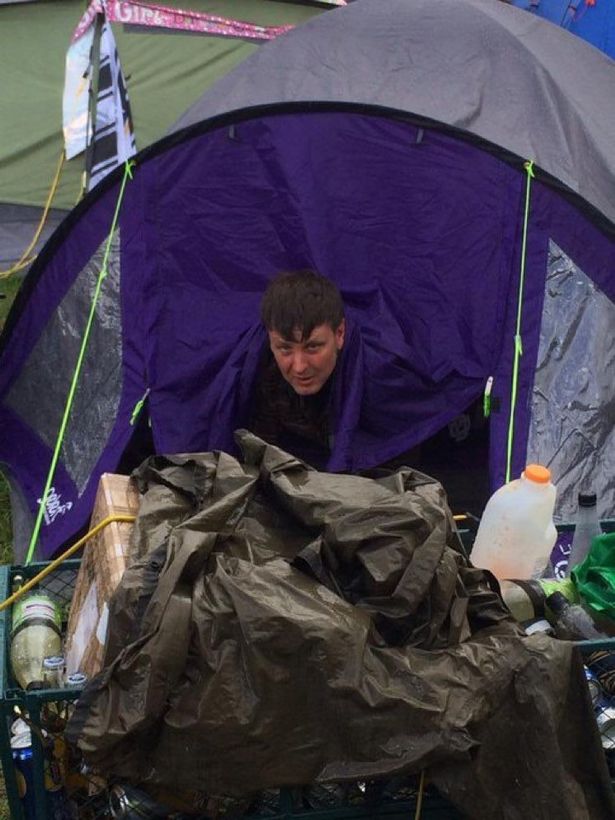 Nigel at Glastonbury. 