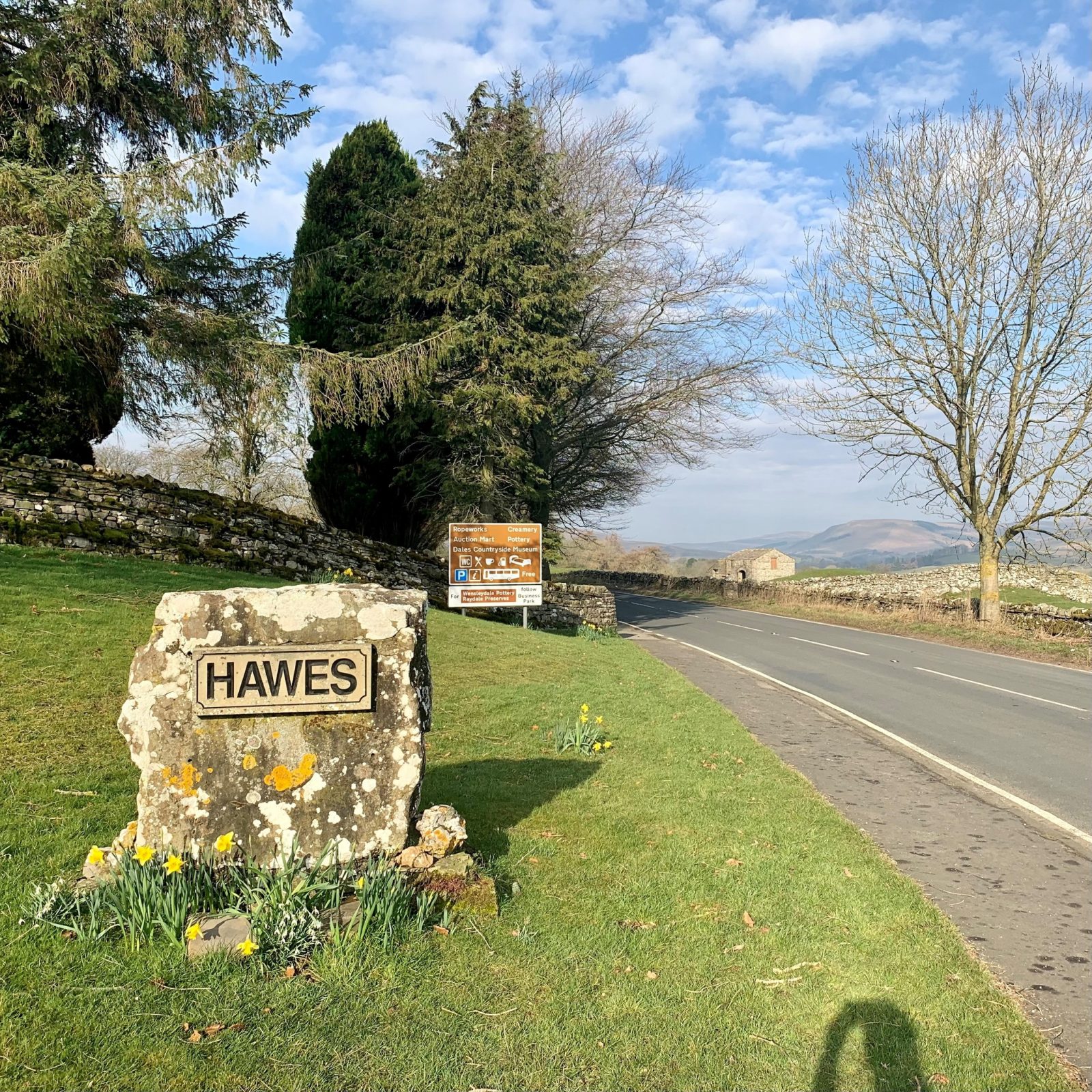 Entrance to Hawes for the Wensleydale Creamery. 
