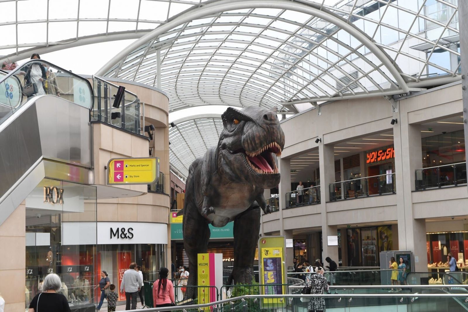 A life-size dinosaur figure from the Leeds Jurassic Trail. 