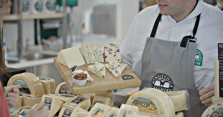 A selection of cheese from the Wensleydale Creamery. 