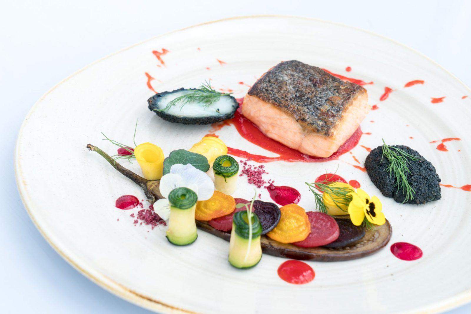 A salmon dish from the restaurant at the vineyard. 
