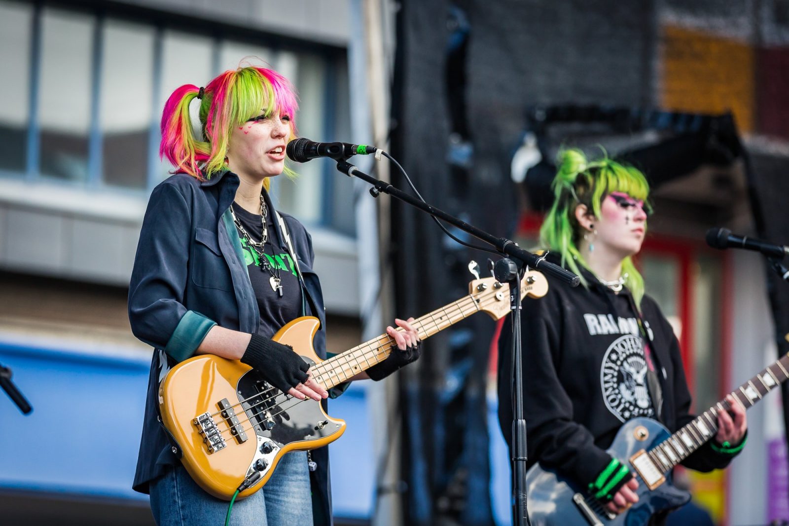 A band performing at WOW festival. 