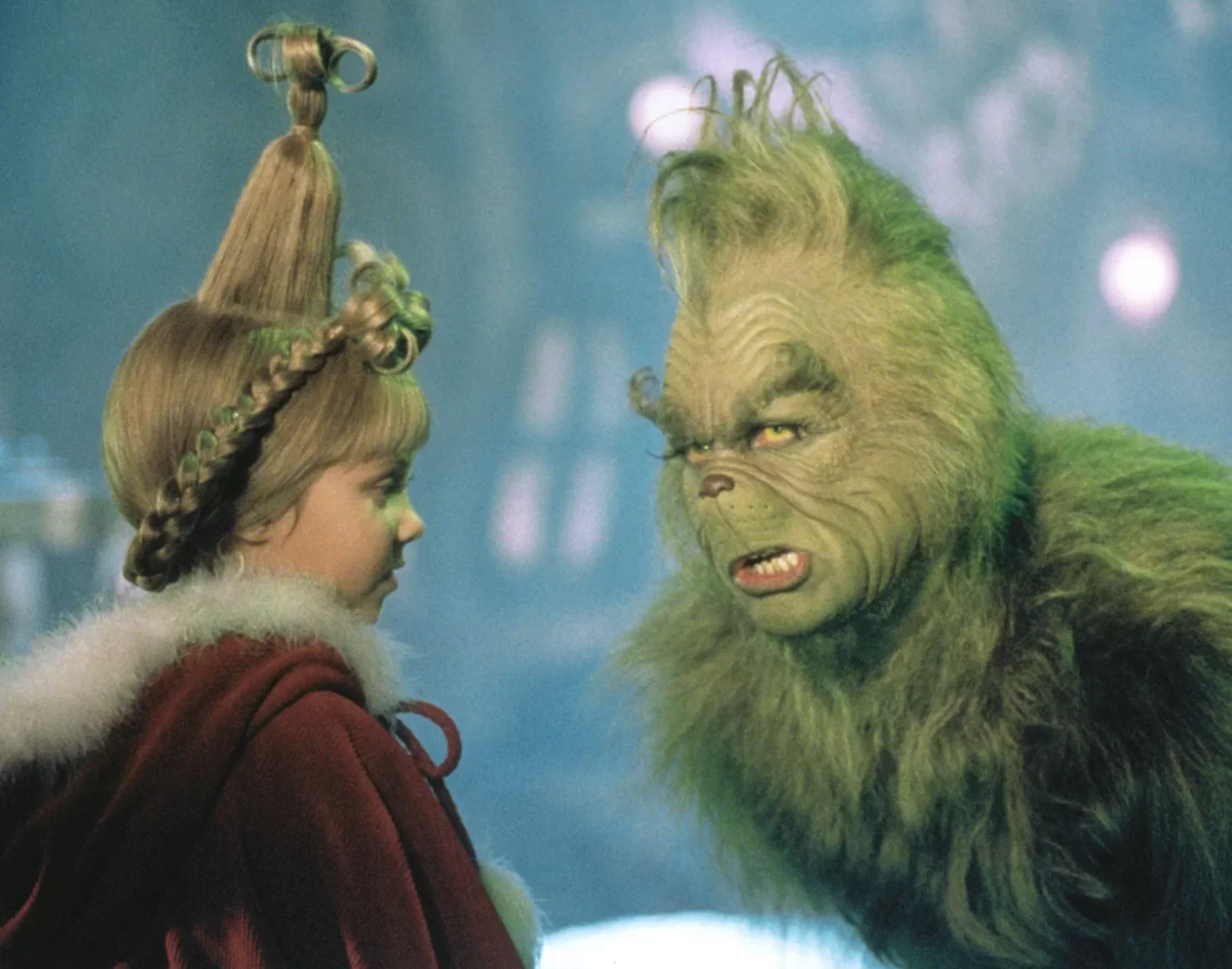 A still image from The Grinch, a Christmas film. 