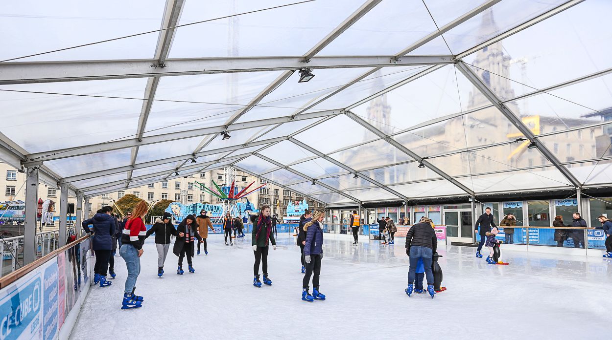 The outdoor ice rink at Millenium Square.