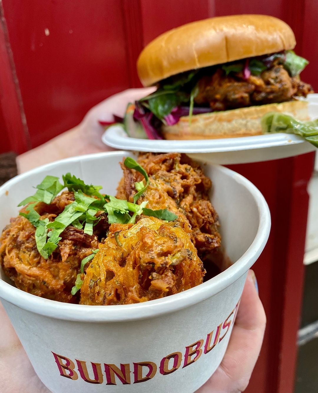 Sprout bhajis and sprout butty.