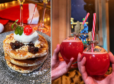 mince pie pancakes and bauble cocktails.