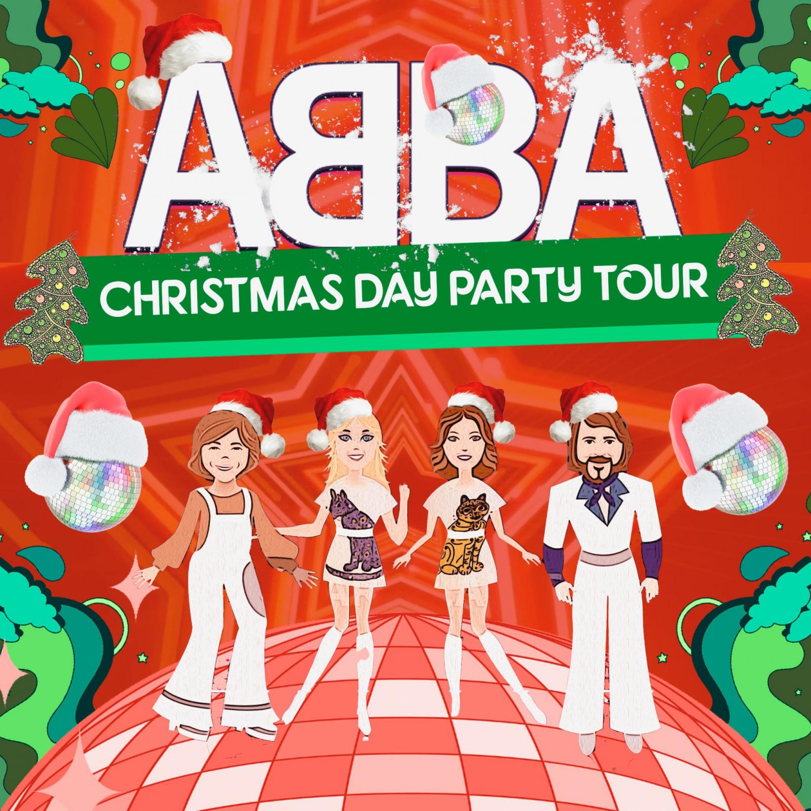 Poster for the ABBA Christmas Party Tour. 