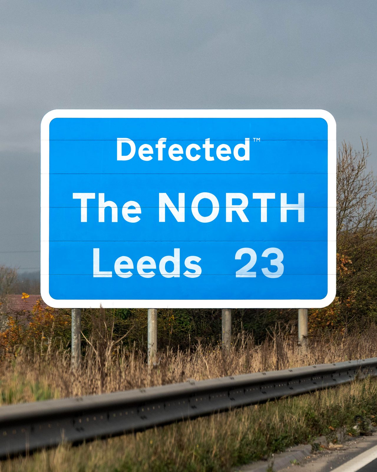The North M1 Leeds motorway sign.