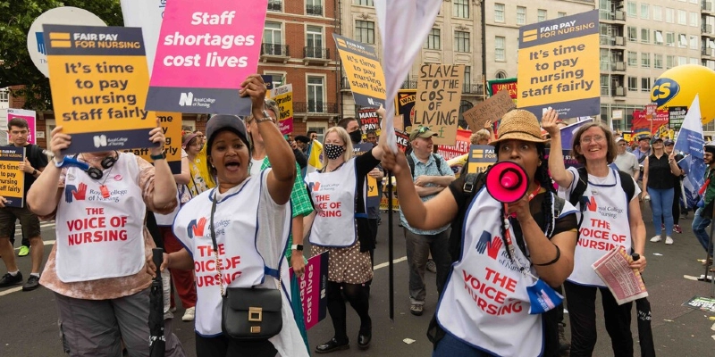 Nurses on strike. 