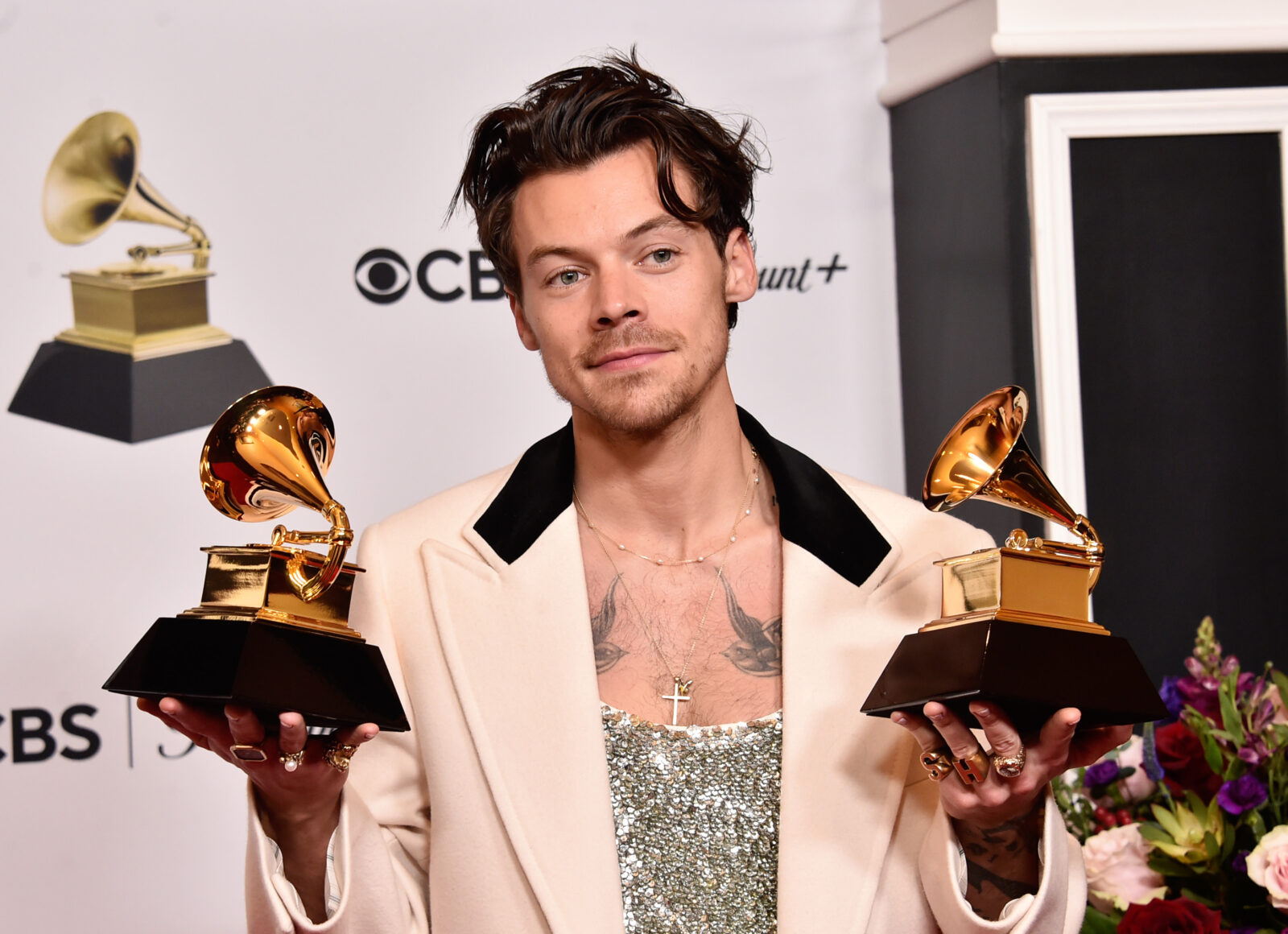 Harry Styles at the GRAMMY awards. 