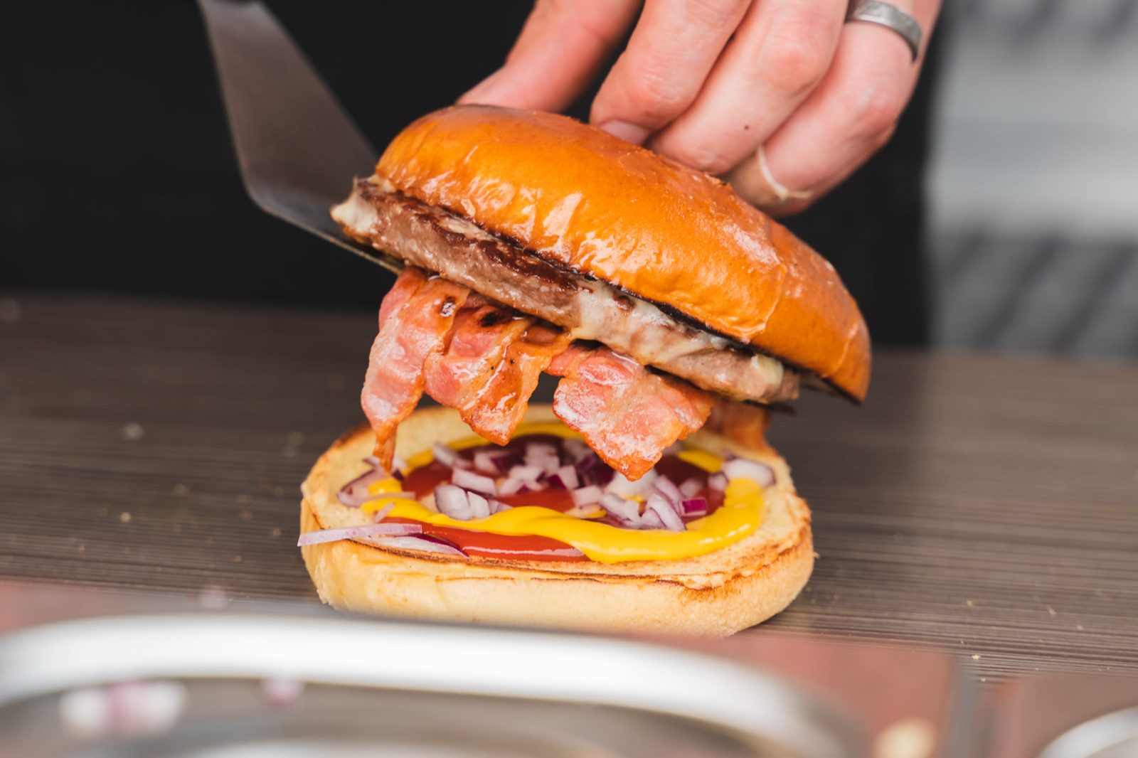 A burger from Ilkley Food and Drink Festival. 