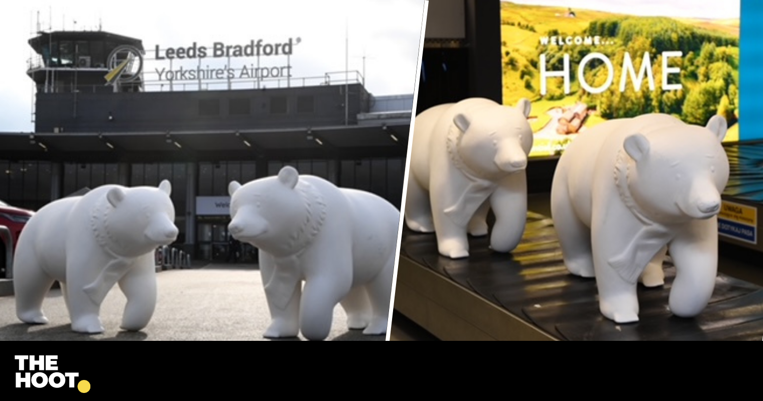 Giant bears sculptures touch down in Leeds ahead of Leeds Bear Hunt