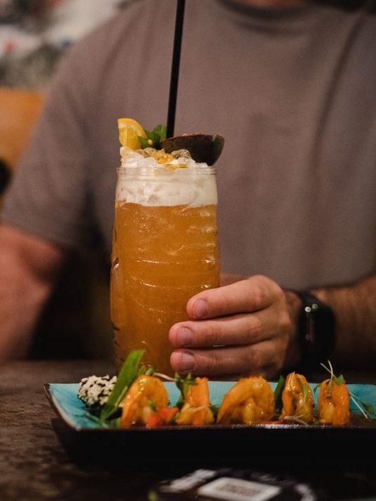 cocktail with prawns.