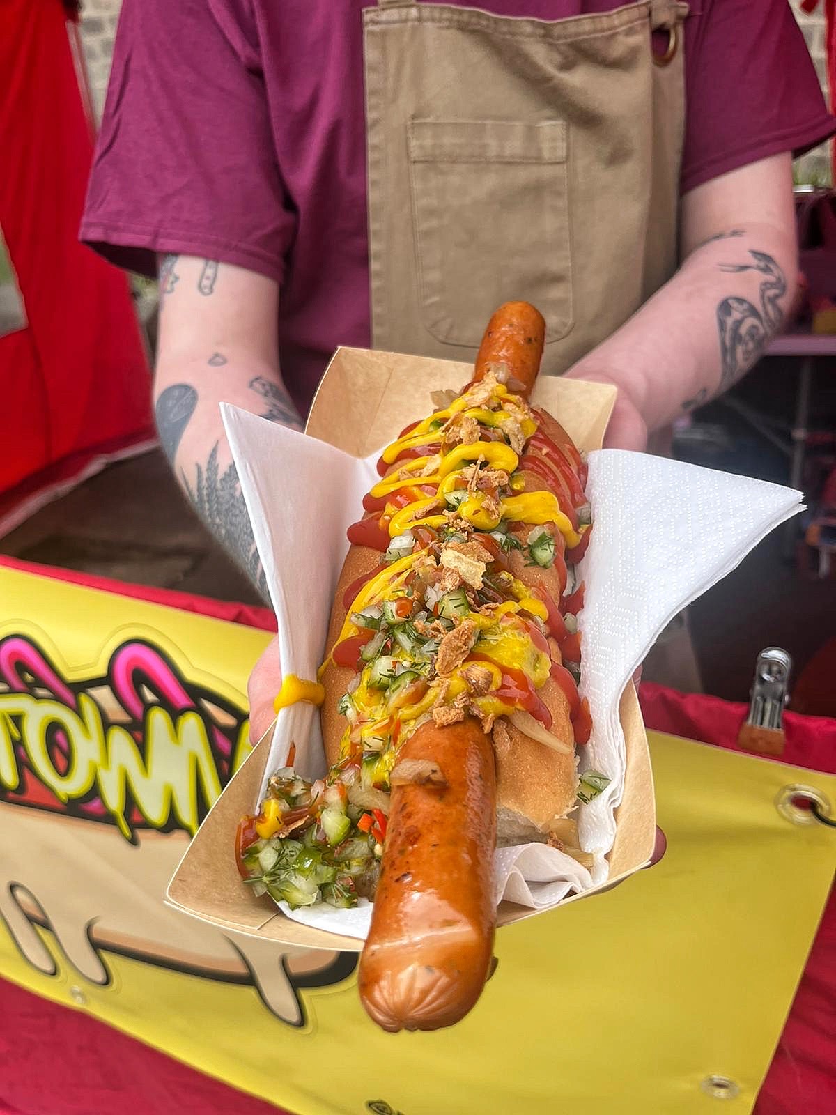 foot long hotdog.