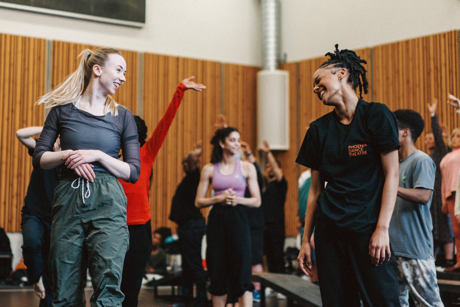 Hannah McGlashon from Phoenix and Abigail Overmeyer from Jazzart in rehearsal for Requiem. 