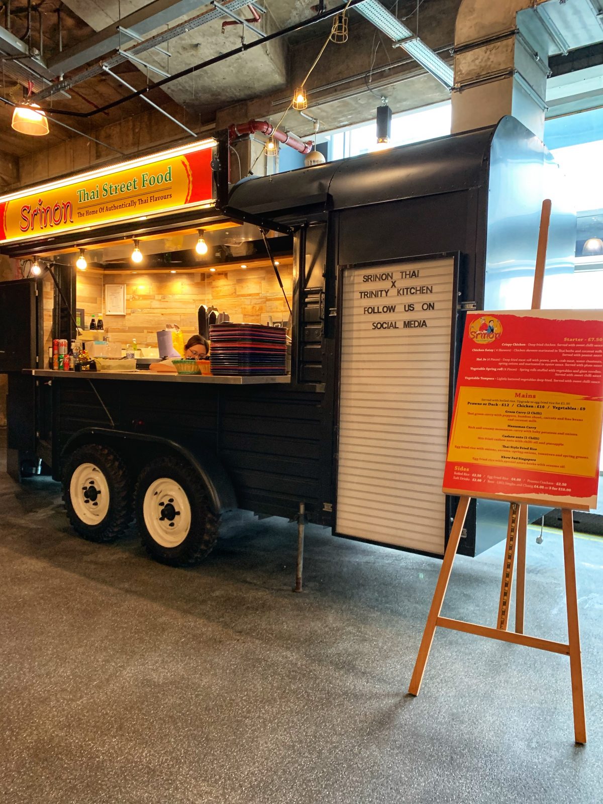 trailer converted for street food kitchen.