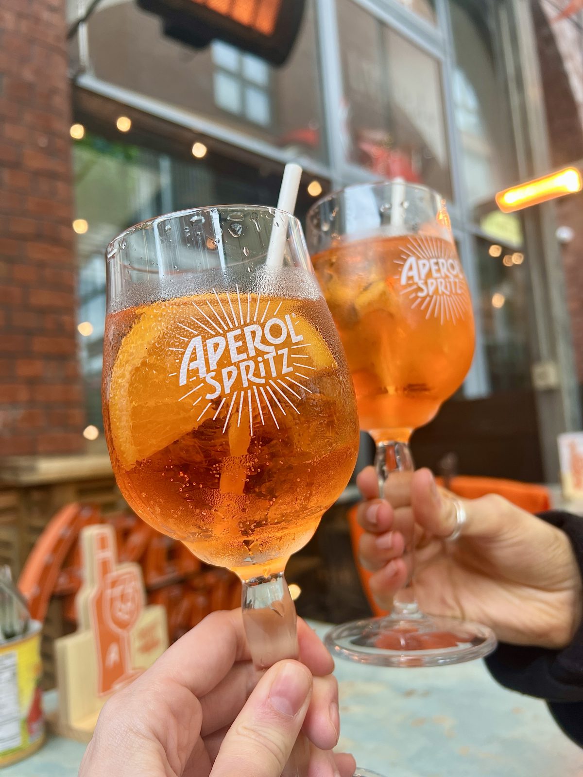 An Aperol Spritz from Livin' Italy. 