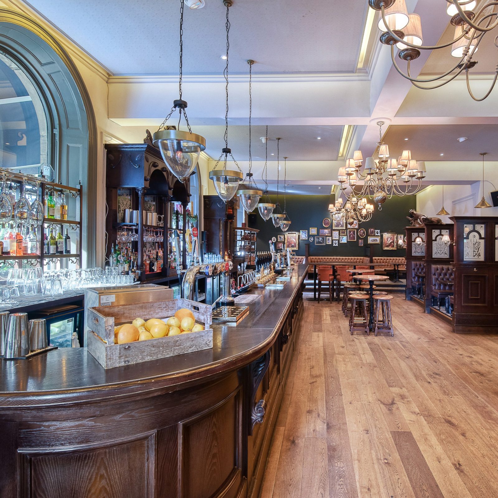 The interior of The Fat Badger in Harrogate. 