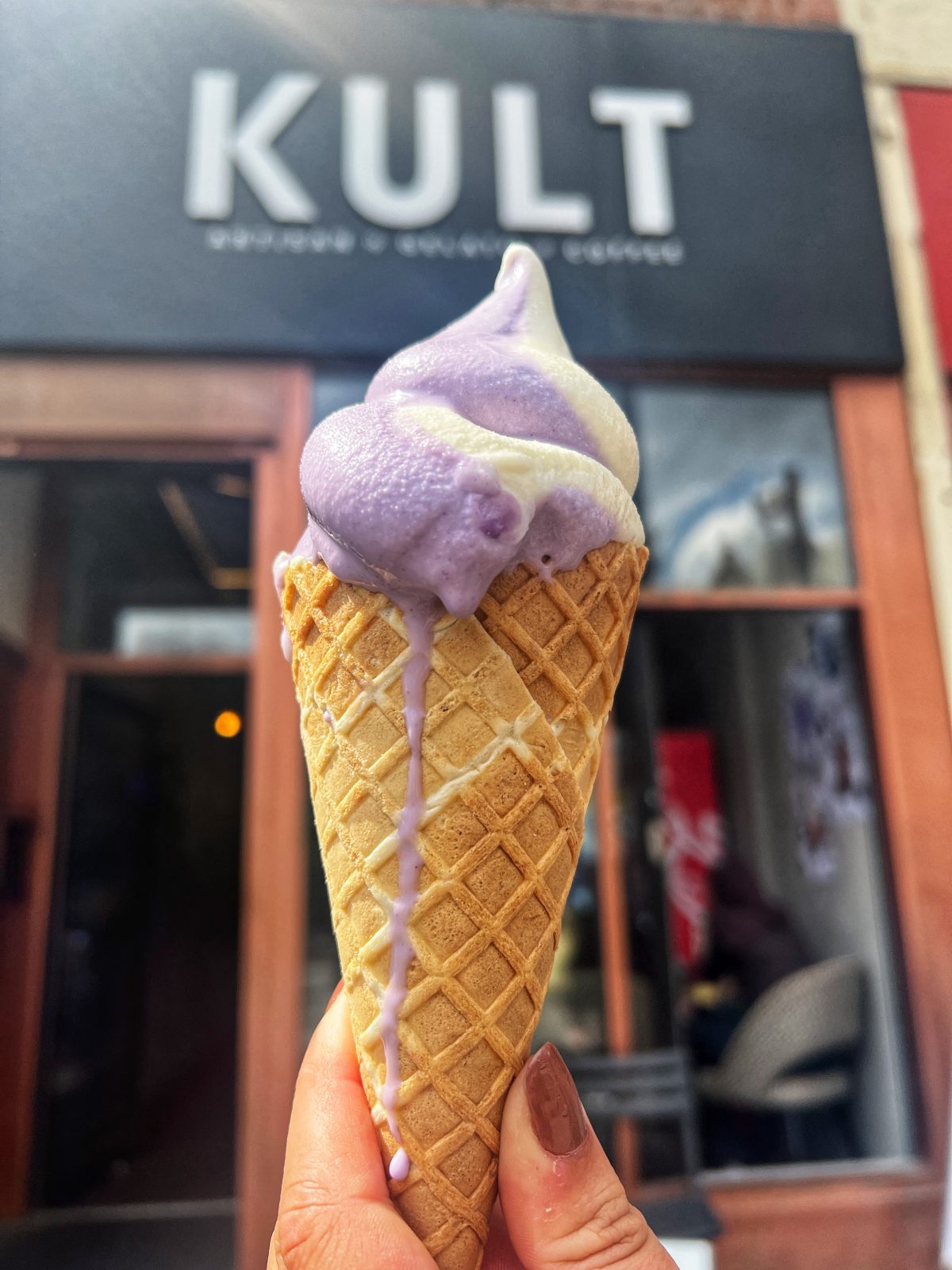 A purple ice cream.