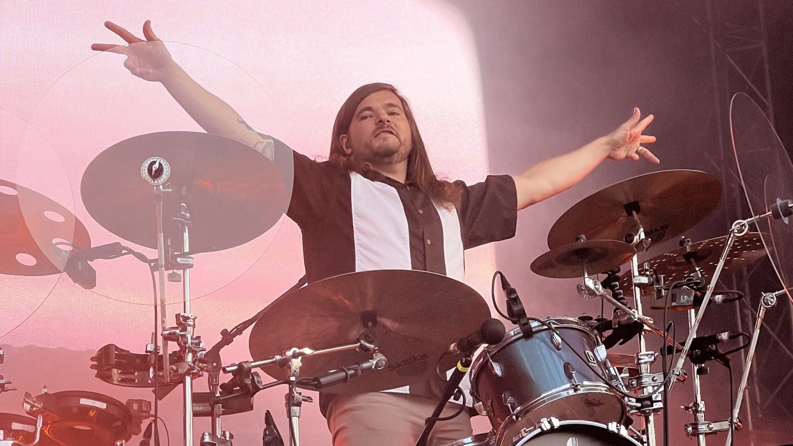 A man playing the drums. 