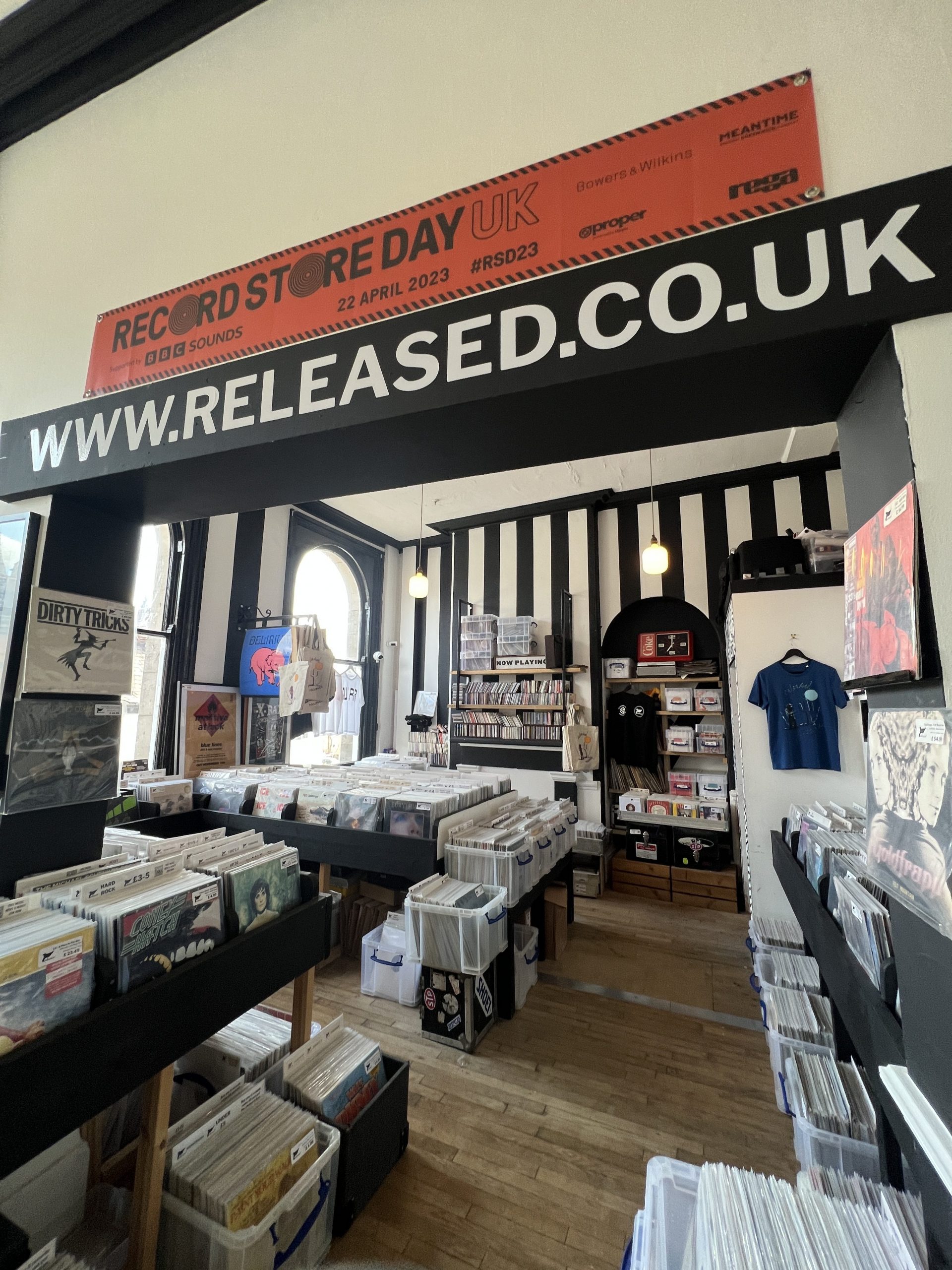 Inside Released Records in the Corn Exchange. 