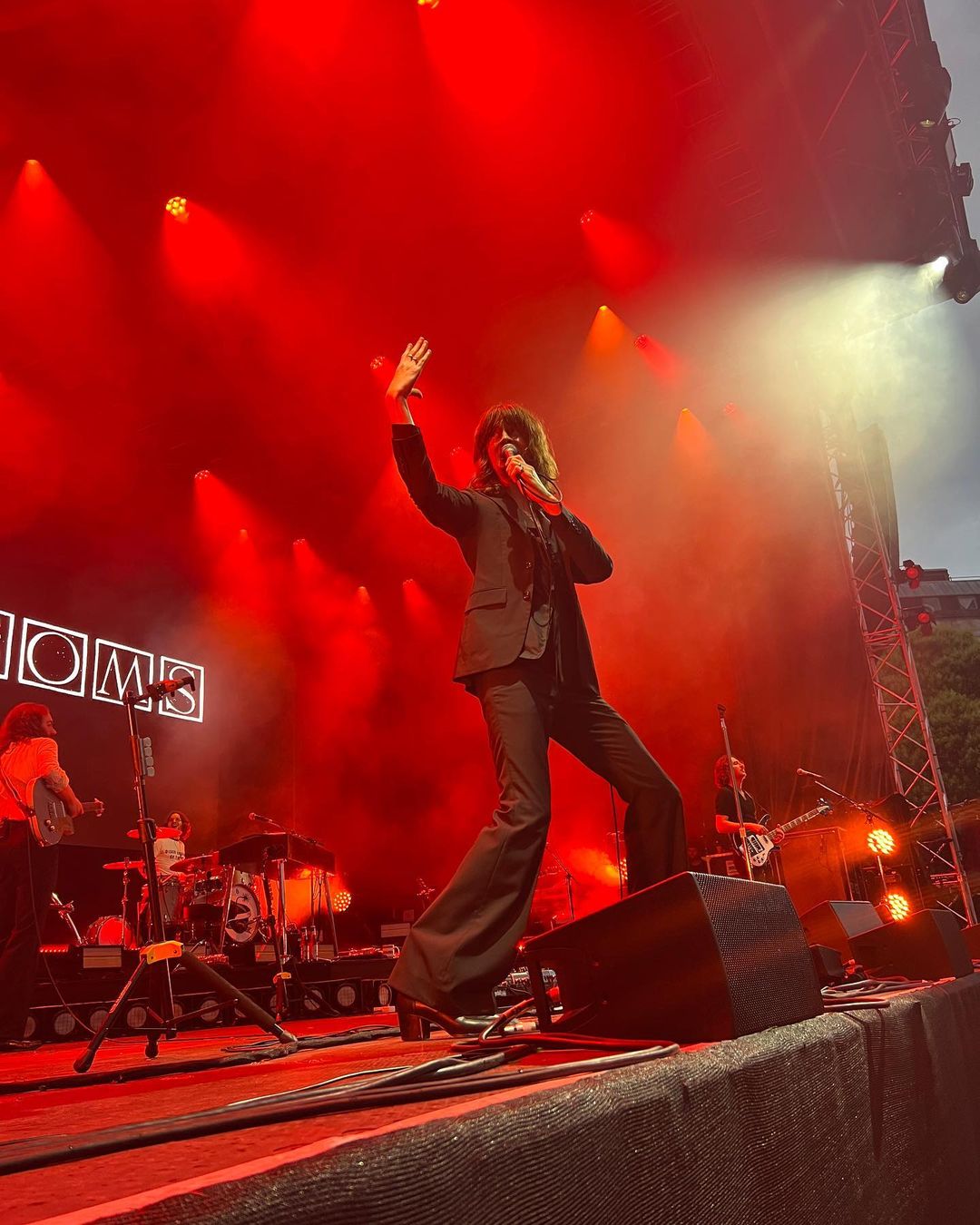 Lead singer of blossoms on stage. 