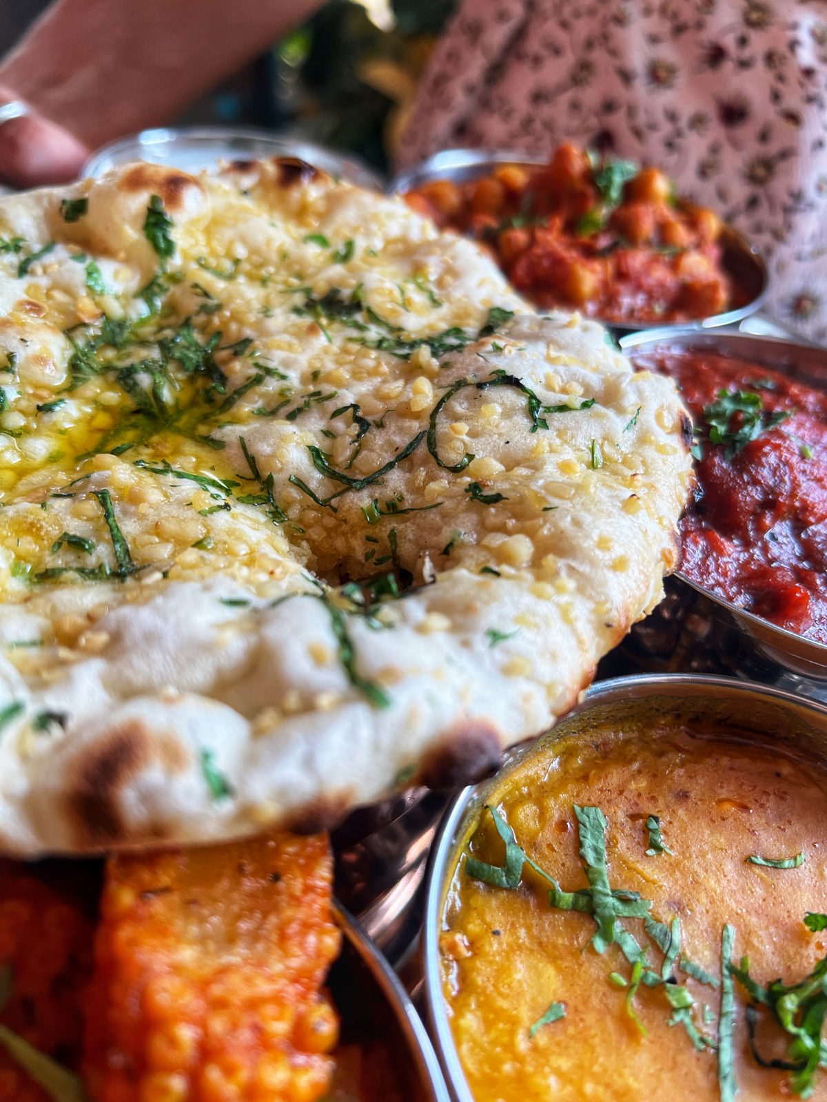 naan bread with garlic.