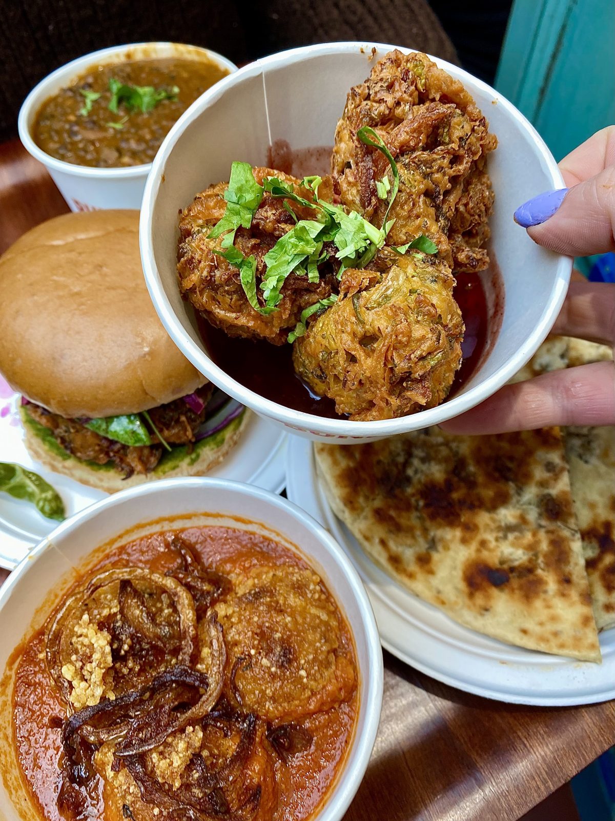 A selection of Indian food from Bundobust in Leeds. 