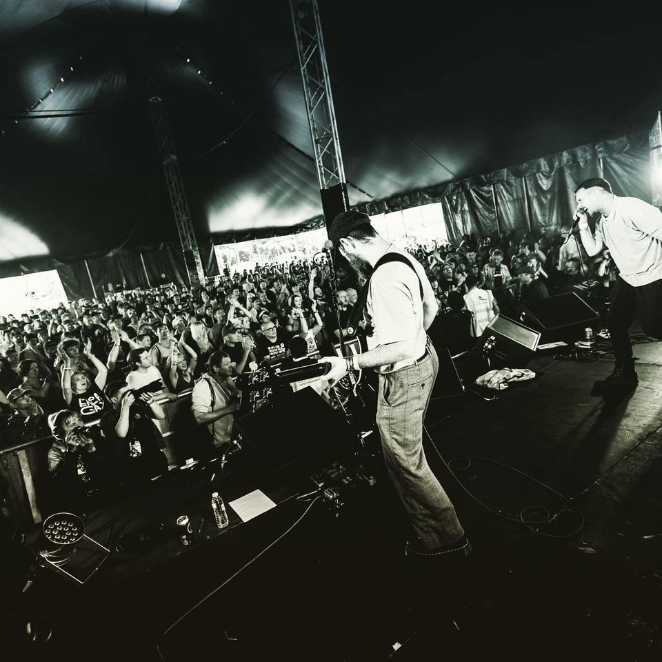 band performing at a festival.