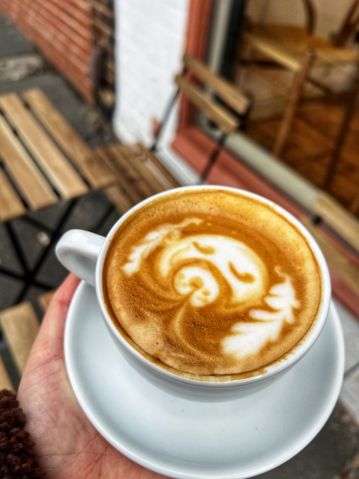 coffee with dog latte art.