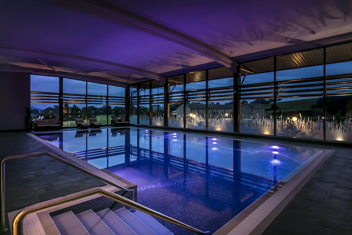 The indoor pool at the Nadarra Spa inside The Coniston Hotel.
