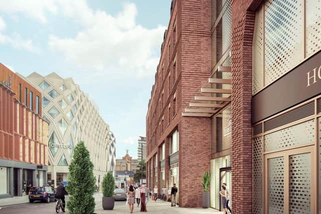 A computer generated image of a new hotel scheme in Leeds. 