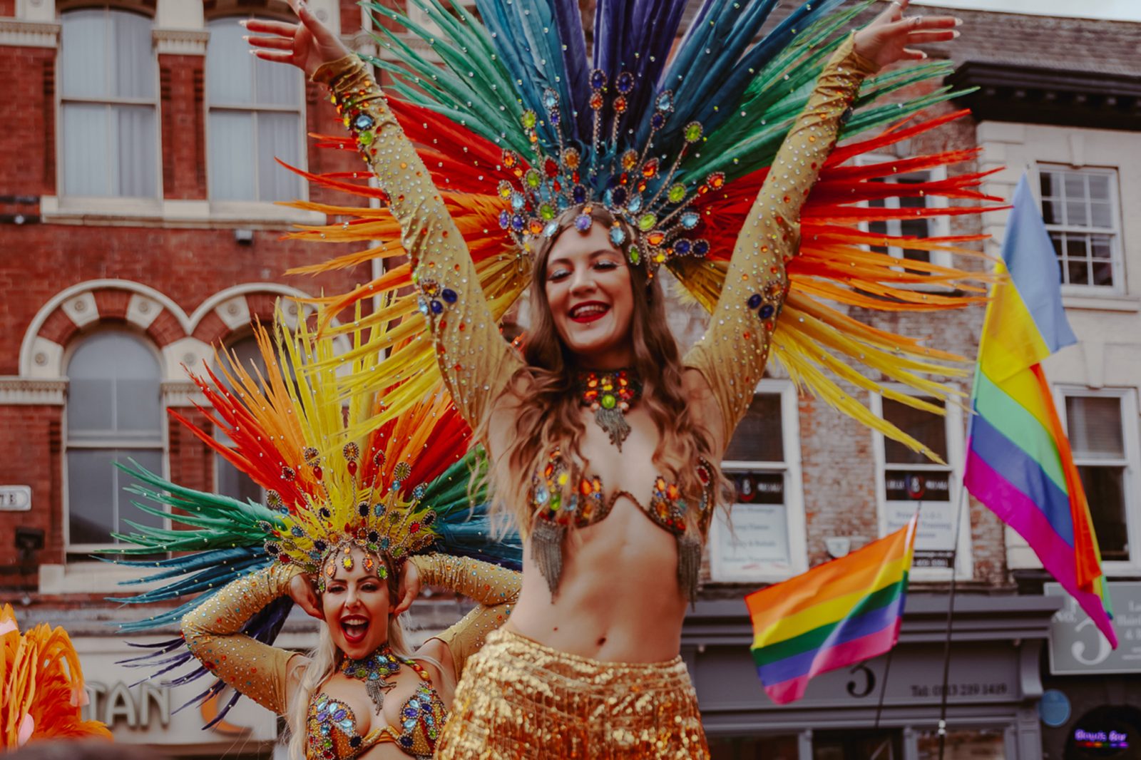 A woman dancing at Leeds Pride. 