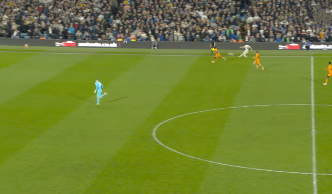 Dan James scores from the halfway line as Leeds win late against Hull