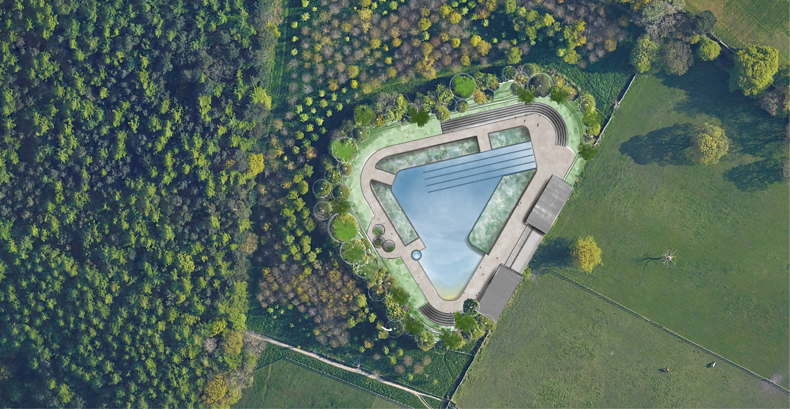 Plans to turn a disused reservoir into a natural swimming pool have been revealed. Credit: Yorkshire