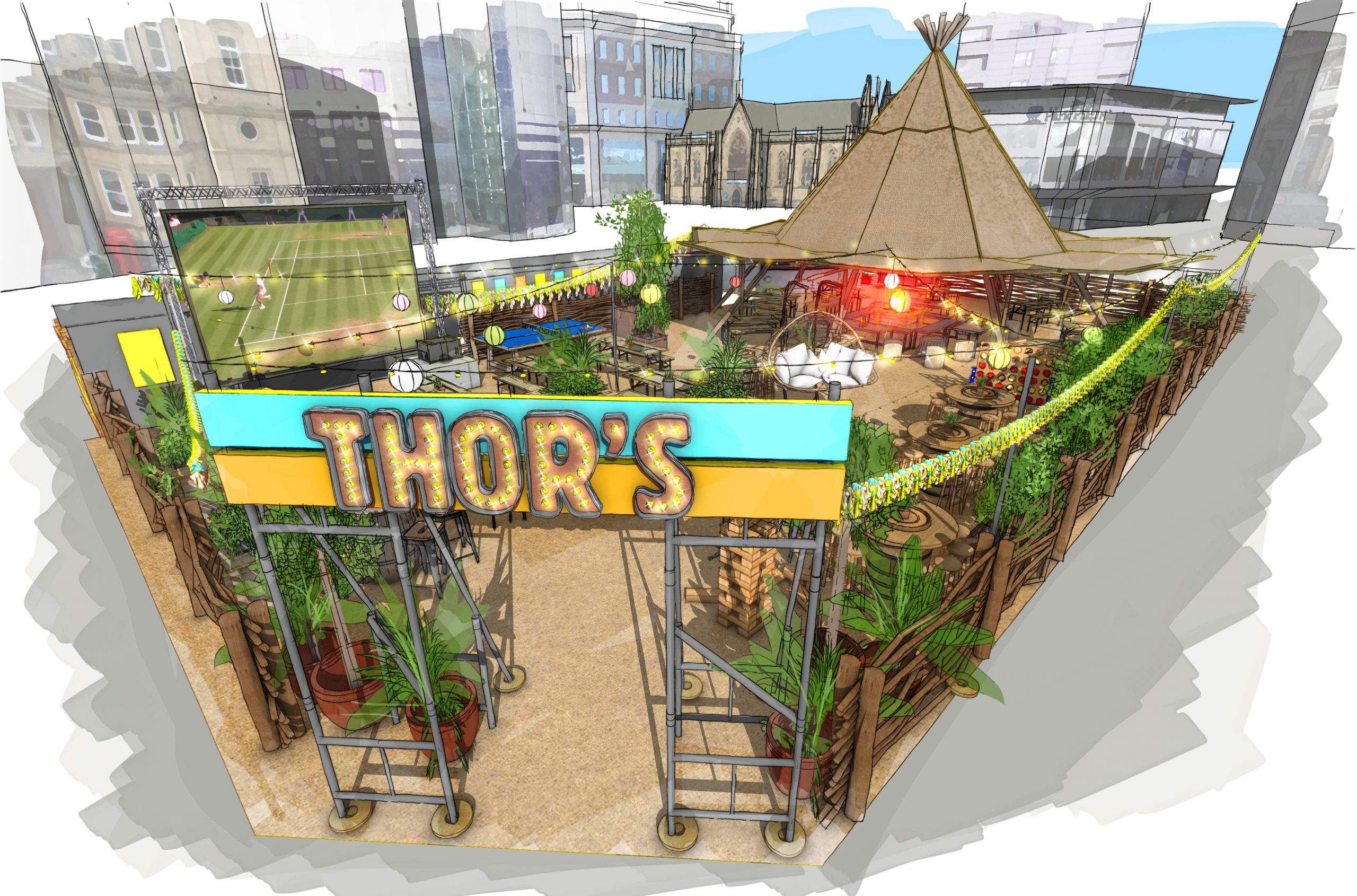 Thor's Tipi is opening a pop-up bar in Leeds City Square. Credit: Supplied