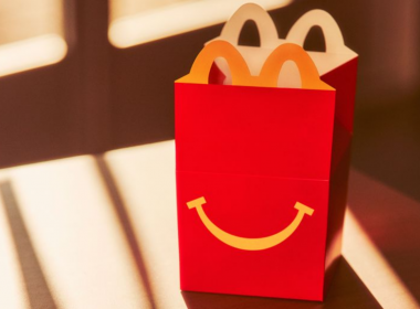 An open Happy Meal box from McDonalds.